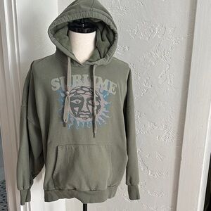 American Eagle Outfitters Sage Green Graphic Hoodie